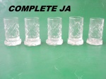 (TOP) Jogo 5 Copos Aperitivo Vidro Lapidado Base Facetada. MEDINDO: 6CM DE ALTURA