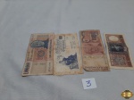 Lote de 3 cédulas de Pesos e 1 cédula de mil Australes para colecionador.