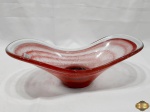 Enfeite, fruteira, centro de mesa da Cristalli, artesanato em cristal. Medindo 39,5cm de comprimento x 11,5cm de altura.