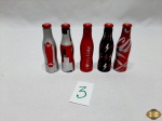 Lote de 5 mini garrafas da Coca Cola em alumínio para coleção.