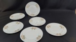 Schmidt -Jogo 6 pratos de sobremesa porcelana schmidt floral. Medida 17 cm de diametro