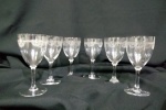 Conjunto de seis finas taças para vinho de cristal Saint Louis século XX, impecáveis..