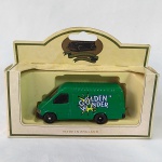 Ford Transit Van - Lledo Carrinho miniatura diecast Promotional Models Golden Wonder. Acredito que seja escala 1/55, mede 9cm de comprimento e a caixa não tem o plástico externo de proteção.