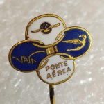 AVIAÇÃO - Antigo PIN / ALFINETE com os símbolos / Logos das Empresas que Faziam a Ponta Aérea entre Rio e São Paulo.