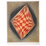 Arthur Luiz Piza (1928-2017). Éclat Jaune. Gravura colorida em metal sobre papel(água, tinta e goiva). 32/99. 56 x 38 cm.