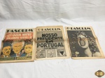 Lote composto de 3 exemplares do jornal Pasquim.