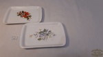 2 petisqueira s retangulares em porcelana pintada. Medida 15,5cm x10 cm