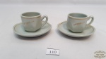 2 Xícaras de Café em Porcelana  Vista Alegre - Portugal.Medidas: pires 10cm diametro e xicara 5cm de altura . V. A. Portugal