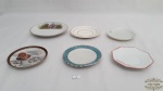 Lote 6 pratos  Pires em Porcelana  diversas , sendo 1 prato limoges  frances . Medidas : menor 9 cm de diametro , maior 14 cm de diametro. 6 pires