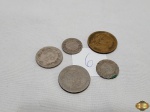 Lote de 5 moedas antigas para colecionador.