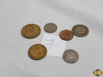 Lote de 7 moedas antigas para colecionador.