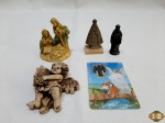 Lote diverso com itens sacros. Medindo o anjo 8,5cm de altura.