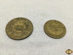 Lote de 2 moedas brasileiras de Réis.