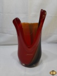 Vaso floreira em cristal tipo murano da Molinari Design São Marcos.  Medindo 37,5cm de altura.