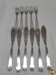 Lote de 11 talheres de peixe em aço inox Hercules, modelo Krupp. Composto de 5 garfos de peixe e 6 facas de peixe.