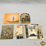 Lote com diversos cartões e postais antigos.