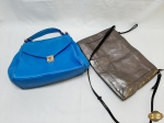2 Lindas Bolsas . Peças em ótimo estado de conservação. Bolsa Azul de couro  ecológico e bolsa prata antiga ambas da marca Zara.