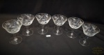 Jogo de 6 taças abertas lapidadas em cristal. meddia 11 cm de altura