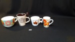 Lote de 4 canecas variadas em porcelana.