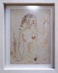 WESLEY DUKE LEE,  Figura Feminina, nanquim, 31 x 23cm, assinado e datado 1956. Procedente de excelente coleção paulista.
