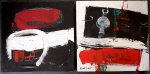ALVARO LIMA, Abstrato Pandant,, duas obras, o.s.t.,  40x40cm (cada tela), 40x80cm (total). assinadas.