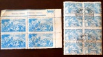 COLEÇÃO DE SELOS 2,  lote com 12 selos:  8 SELOS Centenário Escola Nacional 91848-1948),  4 SELOS Batalha dos Guararapes (1649-1949).