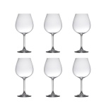 Espetacular jogo de 6 (seis) elegantes taças para vinho em cristal BOHEMIA feitas na Czech Republic. Peças sem uso e na caixa original.