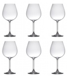 Espetacular jogo de 6 (seis) elegantes taças para vinho em cristal BOHEMIA feitas na Czech Republic. Peças sem uso e na caixa original.