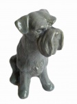 Cachorro em porcelana cinza. Medida 13x16cm.