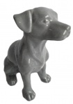 Cachorro em porcelana cinza. Medida 15x17cm.