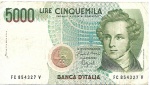 ITALIA - 5.000 LIRAS - 1985 - BOM ESTADO DE CONSERVAÇÃO - ESTIMATIVA 30,00