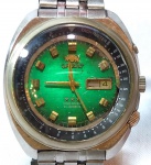 ORIENT (21 Jewels) - Imponente e raro relógio de pulso japonês automático, com caixa e pulseira em aço. Funcionando no momento. Med 5 cm.