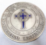 COLECIONISMO - "Clube Ginastico Português - Primeiro Centenário 1868/1968" Antiga a rara medalha, em bronze esmaltado, banhado a prata, magnificamente cinzelada. Med 6 cm.