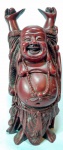 BUDA DA FELICIDADE - Belíssima e antiga escultura chinesa de coleção,confeccionada em resina patinada. Med 23 cm.