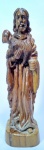 ARTE SACRA - "São José" Antiga imagem portuguesa, em madeira nobre, esculpida a mão, magnificamente entalhada. Med 27 cm. Obs: Falta cajado.