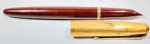 COLECIONISMO - PARKER - Elegante e rara caneta tinteiro americana, na cor marrom, com tampa banhada a ouro 14k.