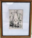 ENRICO BIANCO (Roma, 1918 - Rio de Janeiro, 08 de março de 2013) -  "Pastoreiro" serigrafia, tiragem 25/300, A.C.I.D, com dedicatória no verso. Med.: 40x34 cm (Com moldura).