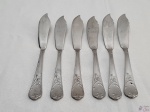Jogo de 6 facas de peixe em aço inox Radio modelo rosa. Medindo 19,5cm de comprimento.