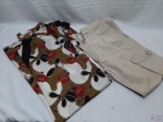 Lote de roupas Feminina. Composto por 1 linda calça Bege Tam: 44 e 1 Vestido tipo Túnica de seda Tam ; G. Peças lindas e de ótima qualidade.