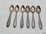Jogo de 6 colheres de café em prata 90 Eberle. Medindo 10cm de comprimento.