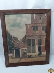 "Copia do quadro "Vila" pelo famoso pintor holandês Vermeer, de óleo sobre eucatex, com moldura em madeira. Medindo a moldura 58,5cm x 48,5cm.