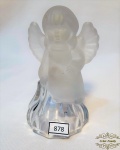 Sino  de mesa em vidro cabo figura de querubim.