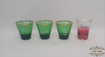 4 copos para aperitivo friso dourado. Medida  7 cm de altura x 7 cm diametro