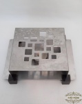 Rechaud com 1 vela em aço inox.