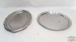 -2 Peças , travessa oval e bandeja em aço inox espesso .Medidas: 35cm diâmetro  redonda , bandeja oval 40cm comprimento 27cm largura.