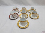 Lote composto de 5 xícaras de café em porcelana Renner Medaillon e 2 xícaras de café em porcelana Schmidt.