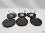 Lote de 6 pires, 1 xícara de café e 2 xícaras de cappuccino da coleção Nespresso.