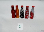 Lote de 5 mini garrafas da Coca Cola em alumínio para coleção.