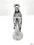 Escultura de Nossa Senhora em alumínio. Medindo 19cm de altura.