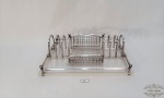Porta talher base em acrilico em prata 90, Medida 27cm x 22 cm